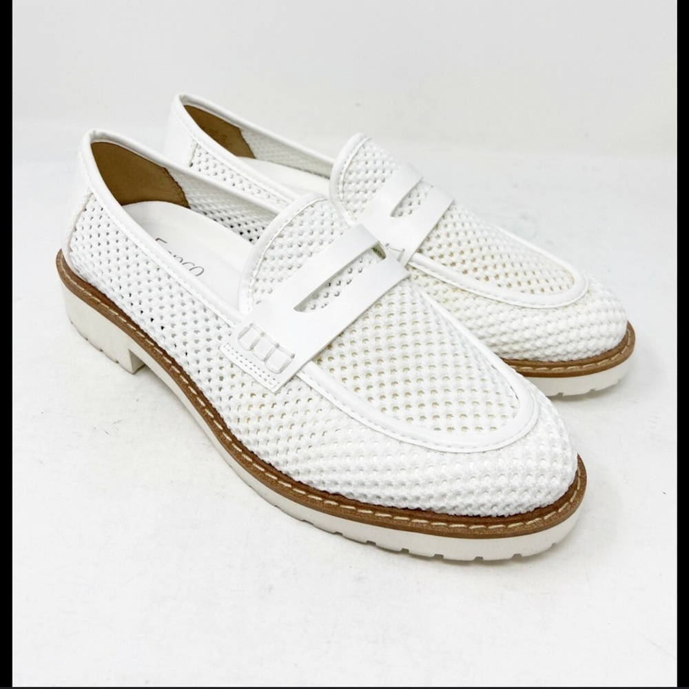 Franco Sarto Womens White L-Celeste Penny Loafer Shoes